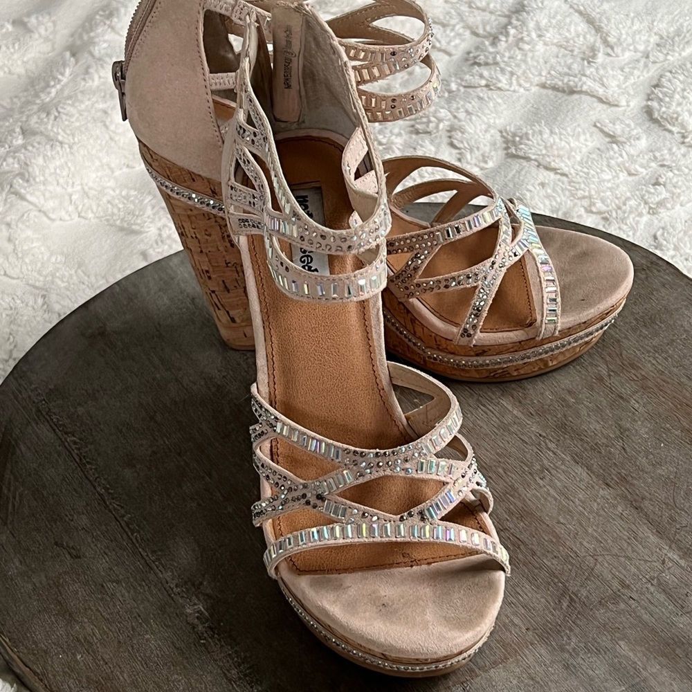 Sparkly wedge heels